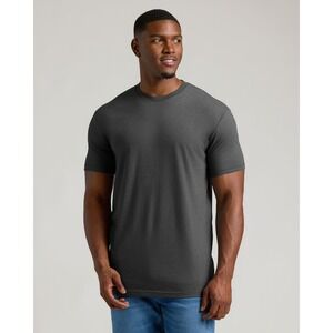 True Classic Mens Crew Neck Short Sleeve T-Shirt Charcoal Gray Heather Size L